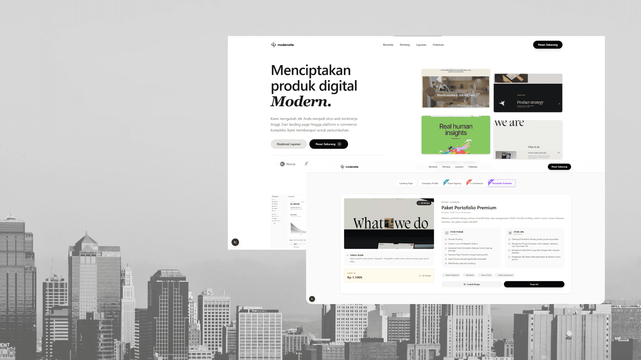 Modern Site project showcase